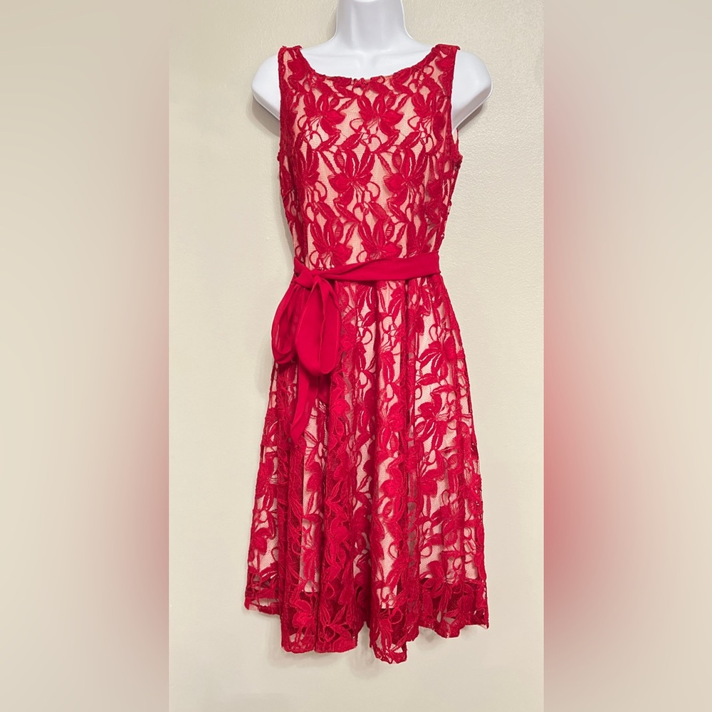 Danny & Nicole, like new red dress, size 4